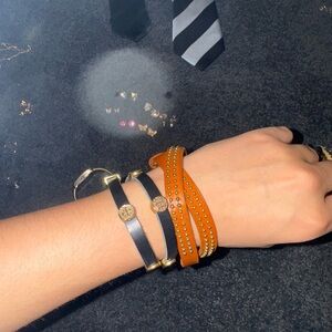 BUNDLE 2 Black and brown Bracelet Set that wrap around